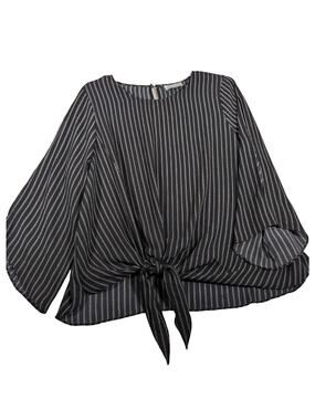 Meera Lane lagenlook 2xl Top navy And White Angled Sleeves Bust 50" 100% Poly